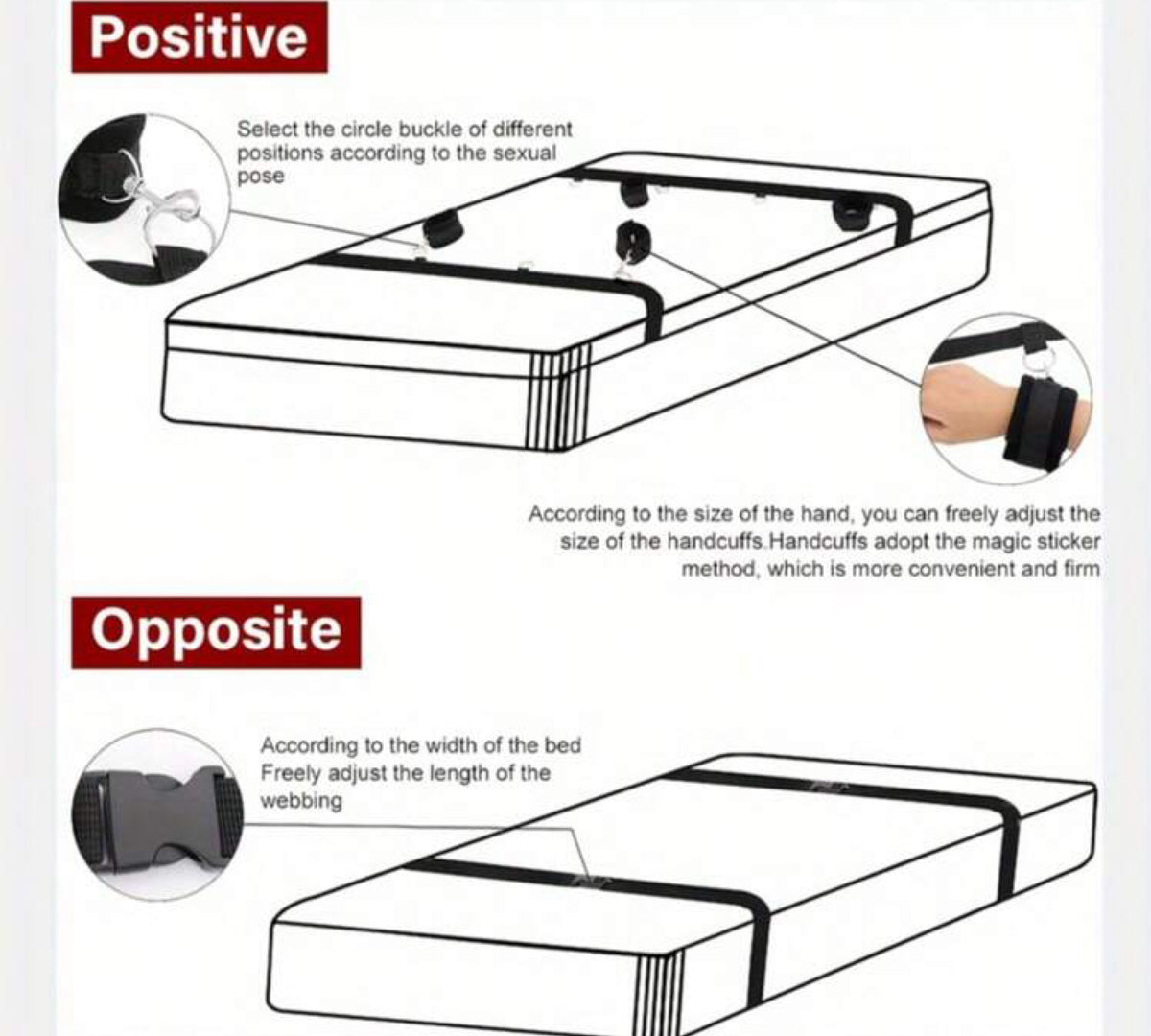 4 em 1 – Algemas Sob a Cama com Ajuste Universal e Travas Ergonômicas para Pulsos e Tornozelos - Sistema de Restrição