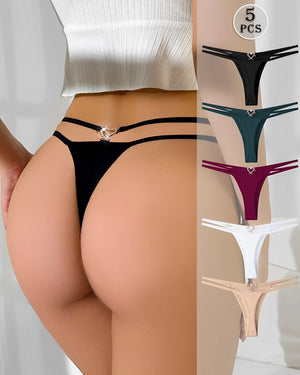 Kit 5 Calcinhas — O Detalhe em Coração que Encanta!