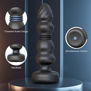 Plug Vibratório Telescópico com Movimento de Impulso - Estimulação Profunda com Vibrações Envolventes