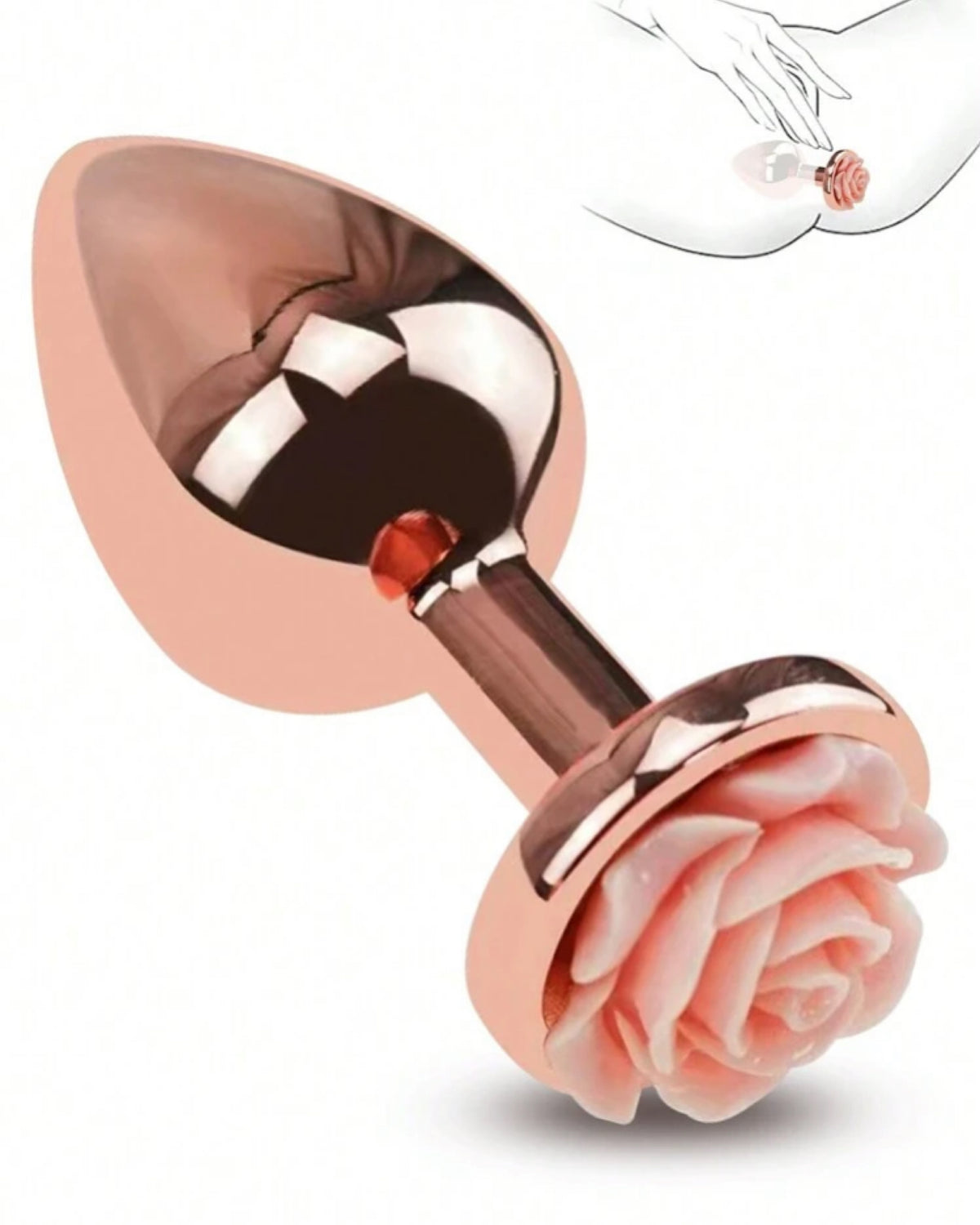 Plug Rosa Luxuoso com Base de Flor - Sensualidade, Elegância e Estímulo Profundo