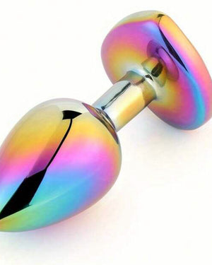 Plug Coração com Joia Multicolorida - Luxo, Brilho e Prazer Incomparável