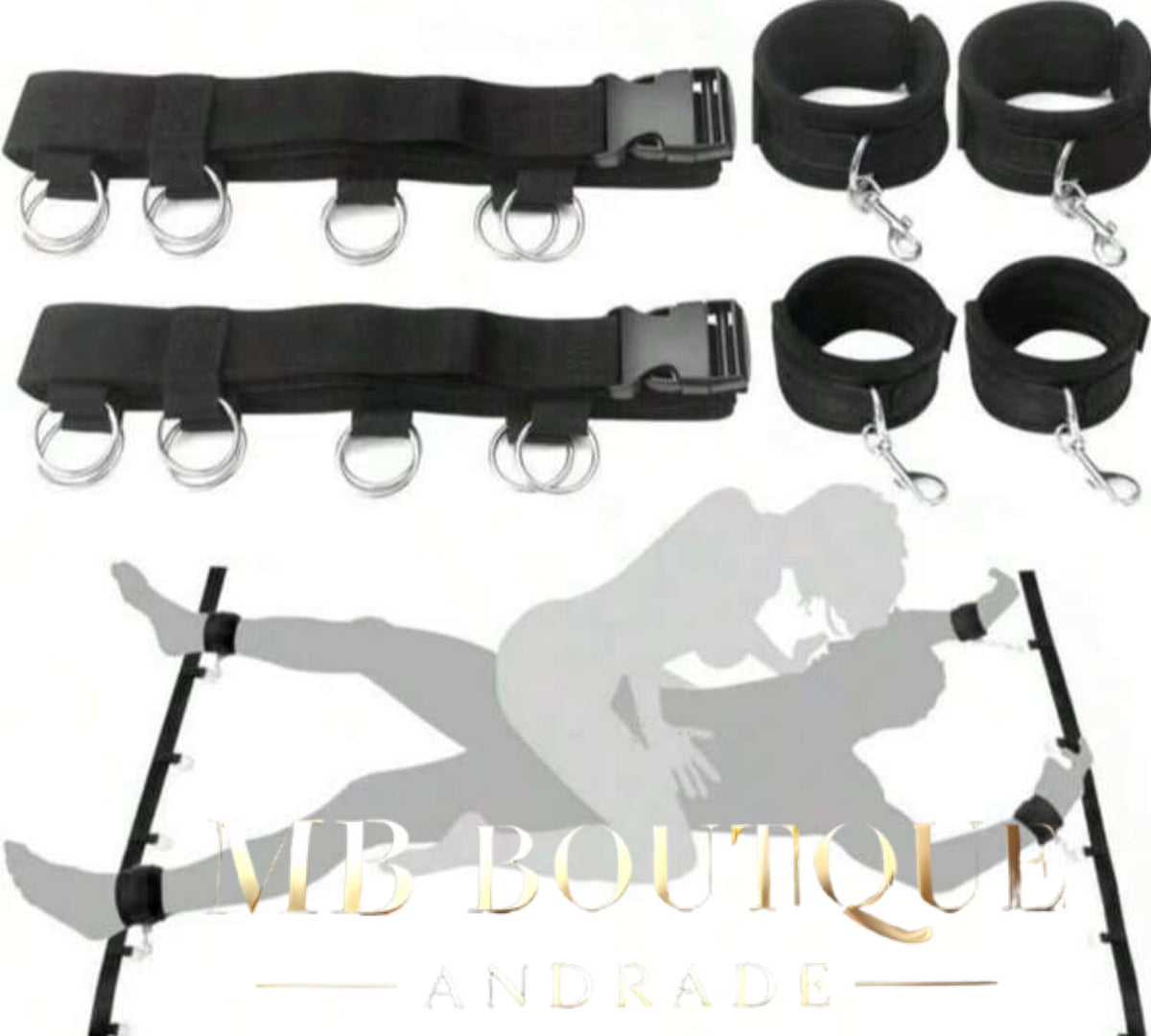 4 em 1 – Algemas Sob a Cama com Ajuste Universal e Travas Ergonômicas para Pulsos e Tornozelos - Sistema de Restrição