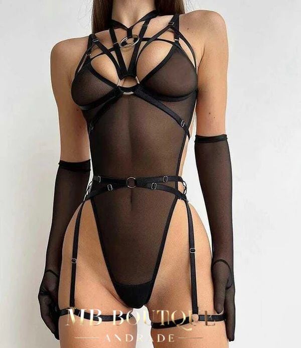 Body Sexy transparente (não acompanha luvas)