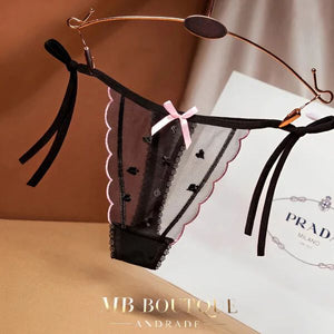 Calcinha com amarração na lateral e detalhe em laço