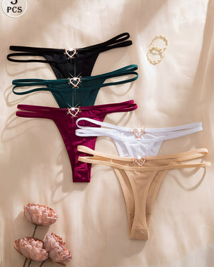 Kit 5 Calcinhas — O Detalhe em Coração que Encanta!