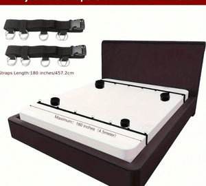 4 em 1 – Algemas Sob a Cama com Ajuste Universal e Travas Ergonômicas para Pulsos e Tornozelos - Sistema de Restrição