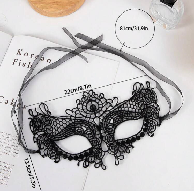 Máscara Renda Clássica Veneziana – Amarração com Fita de Organza