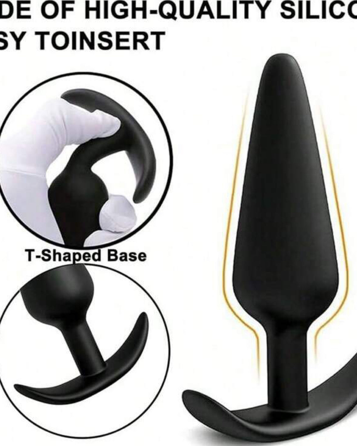 3 Plug em Silicone com Base em T - Conforto, Segurança e Sensações Progressivas para Todos os Níveis