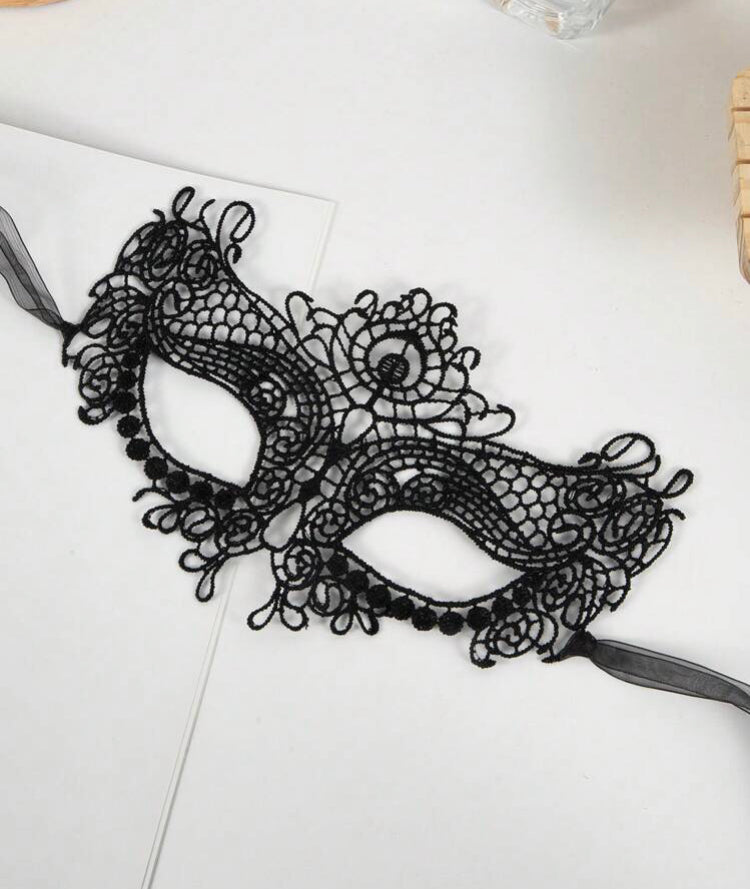 Máscara Renda Clássica Veneziana – Amarração com Fita de Organza