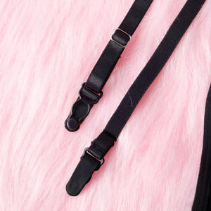 Lingerie Black Secret – Renda Floral com Strappy e Cinta-Liga