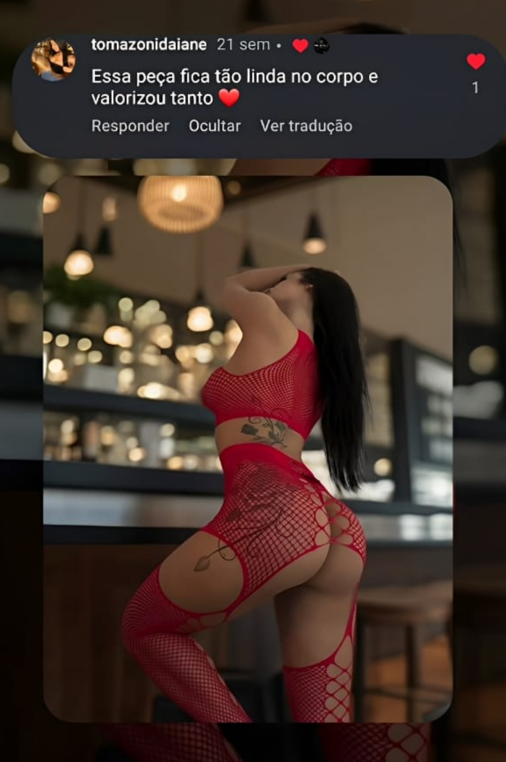 Lingerie Arrastão Vermelha Sexy com Luvas e Meias - Fantasia Erótica Feminina Ousada