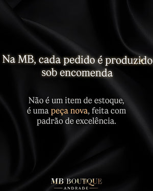 Informação da MB Boutique sobre produção das peças sob encomenda
