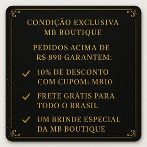 Quadro de condições promocionais da MB Boutique