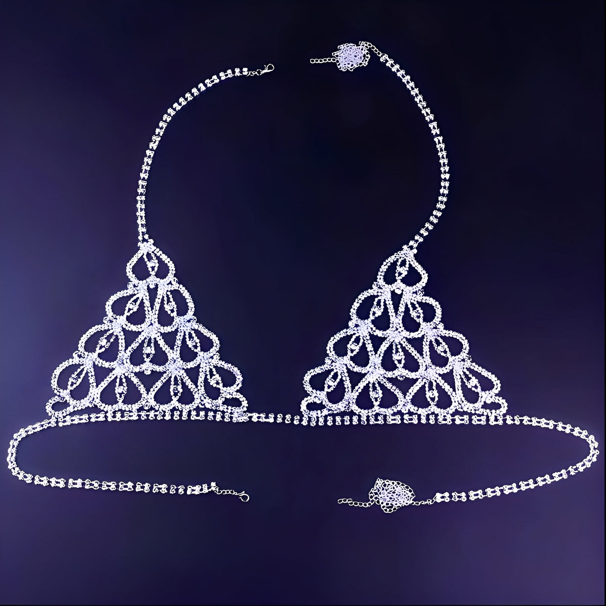Conjunto Luxo com Strass - Sutiã e Calcinha Sensual (Prata ou Dourado) - Coleção Gold