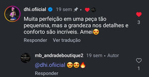 Captura de avaliação de cliente sobre calcinha preta