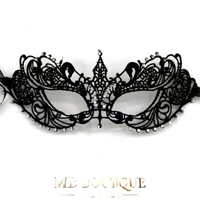 Máscara de Renda com Strass para Fantasias Eróticas, Festas e Jogos