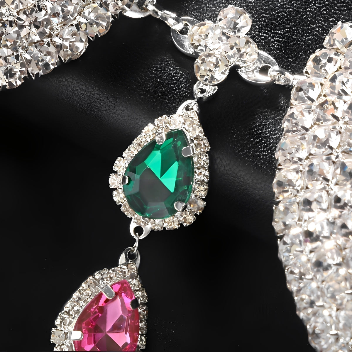 Sutiã Strass Luxo com Pedras Coloridas - Dourado e Prata, Exclusivo P ao G