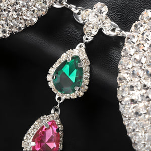 Sutiã Strass Luxo com Pedras Coloridas - Dourado e Prata, Exclusivo P ao G