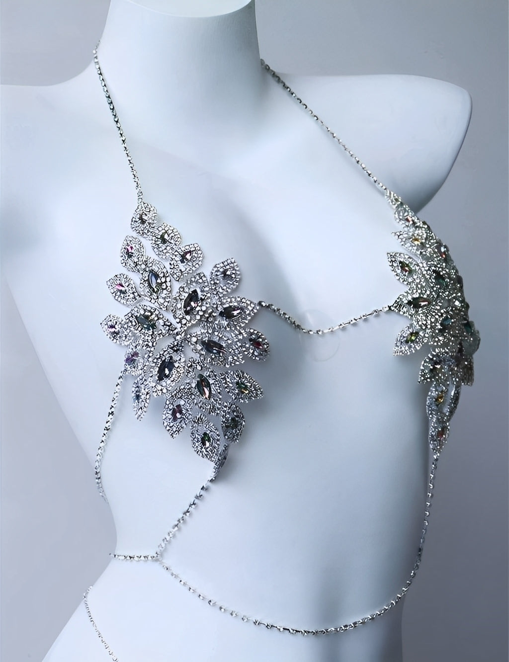 Top Luxo com Strass e Detalhes Multicoloridos - Lingerie Glamourosa para Festa - Coleção Gold