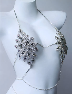 Top Luxo com Strass e Detalhes Multicoloridos - Lingerie Glamourosa para Festa - Coleção Gold