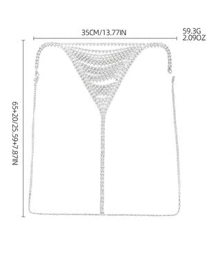 Calcinha Corrente com Strass - Coleção Gold | Lingerie Joia de Luxo - Para noites ousadas
