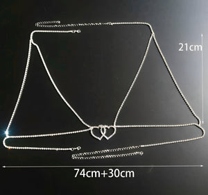 Body Chain Corações Duplos - Coleção Gold