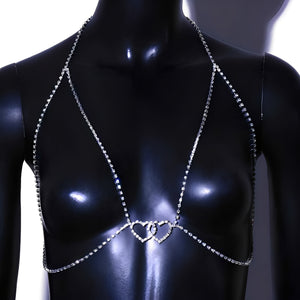 Body Chain Corações Duplos - Coleção Gold