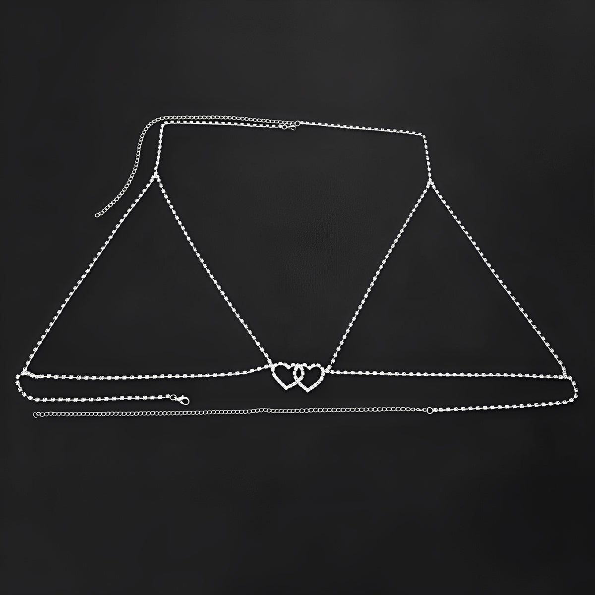 Body Chain Corações Duplos - Coleção Gold