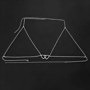 Body Chain Corações Duplos - Coleção Gold