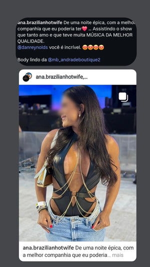 Body Preto com Correntes Douradas - Lingerie Fetichista Ajustável, Sem Bojo e Sem Aro (P ao GG)