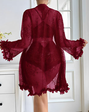 Conjunto Babydoll com Robe de Renda
