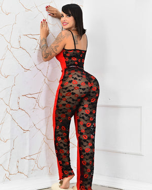 BabyDoll Vermelho Transparente Kiss - Atitude e Conforto para Noites Frias
