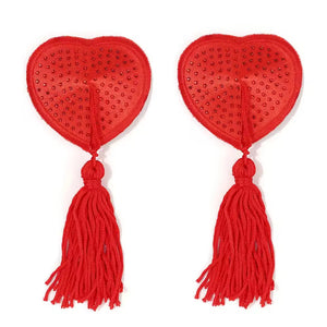 Tapa-Seios Coração com Tassel - Toque Burlesco e Divertido