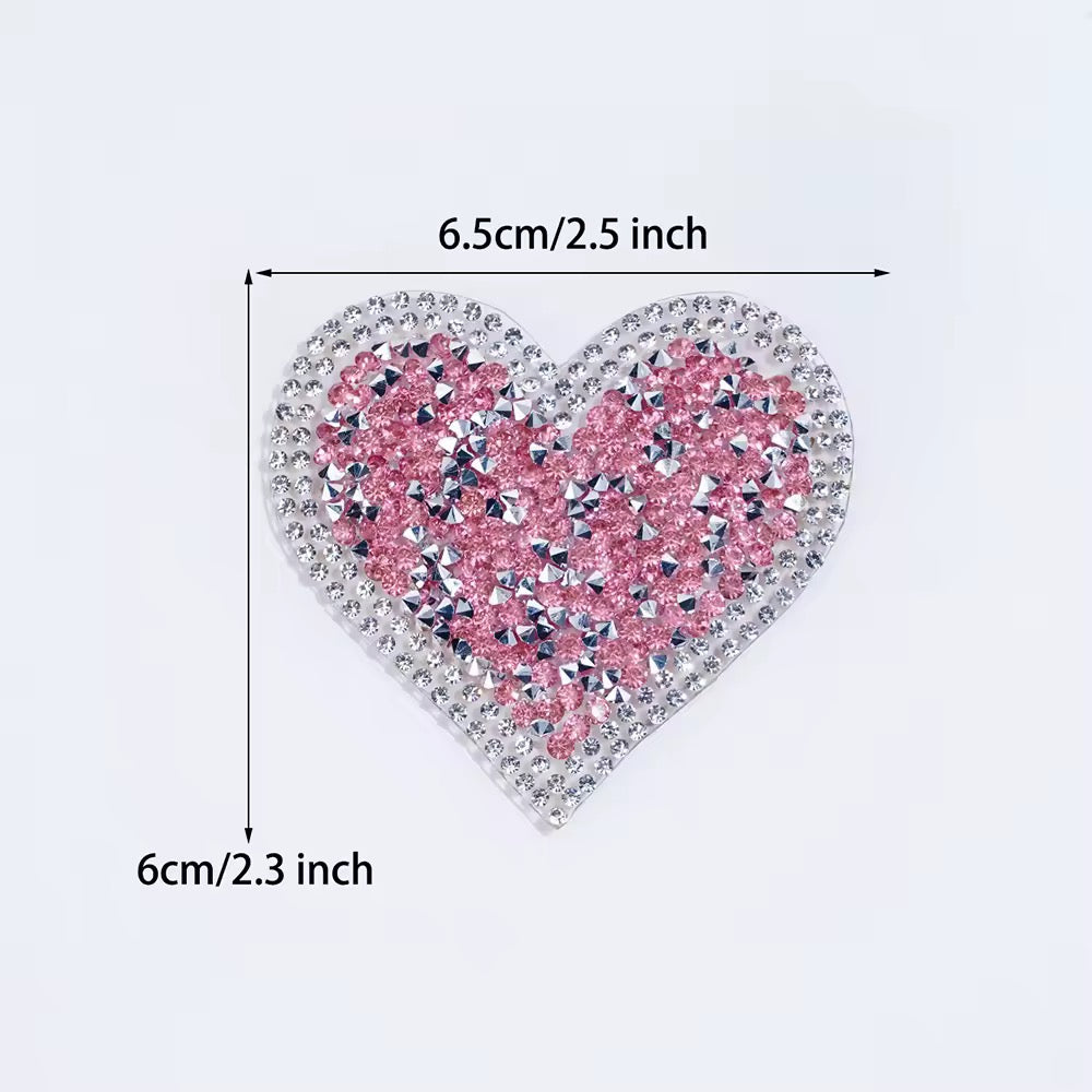 Tapa-Seios Coração Rosa com Strass - Doce e Inesquecível