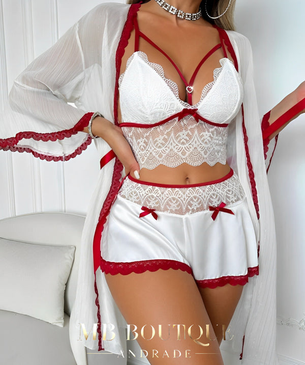 Baby Doll Branco com Renda e Hobby - Romântico e especial como uma