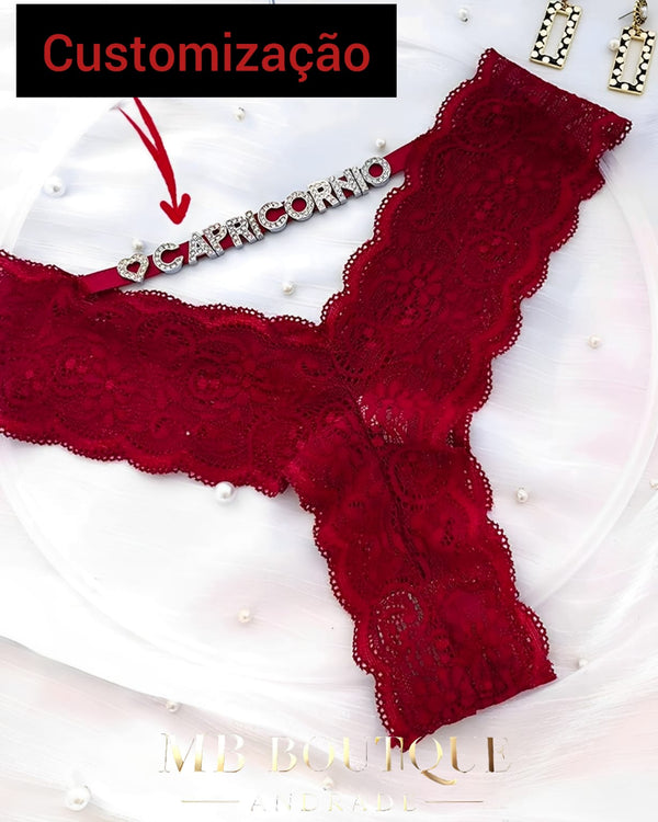 Calcinha de Renda Personalizada com Nome - Encanto