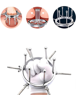 Dilatador Anal e Vaginal Ajustável em Aço Inoxidável - Expansor BDSM de Metal