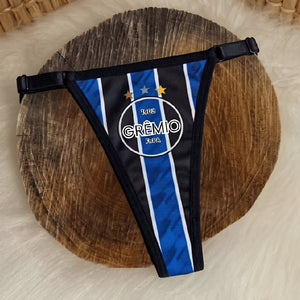 Calcinha Fio Dental com Regulagem e Estampas de Times - P ao GG