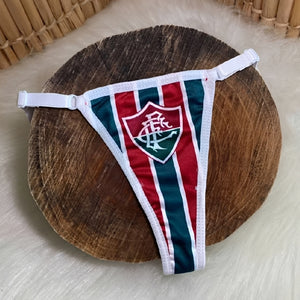Calcinha Fio Dental com Regulagem e Estampas de Times - P ao GG