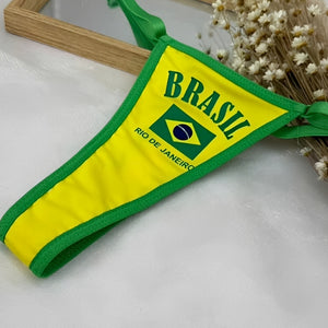Calcinha Fio Dental com Regulagem e Estampas de Times - P ao GG