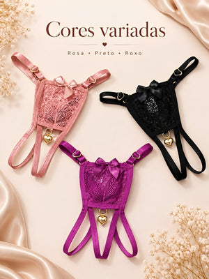 Kit 3 Calcinhas de Renda com Abertura e Coração Flechado — MB Andrade Boutique — foto 10