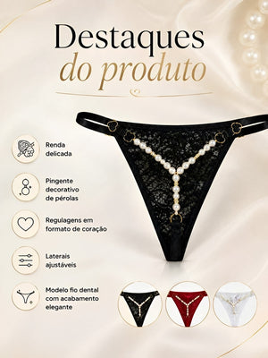 Kit 3 Calcinhas de Renda com Pérola e Regulagem de Coração — MB Andrade Boutique — foto 6