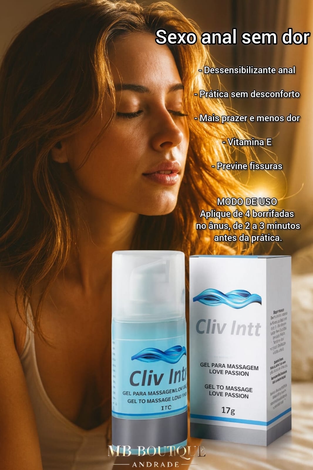 Gel Íntimo Facilitador Cliv Intt 17g | Sexo Anal Sem Dor, Mais Prazer e Conforto