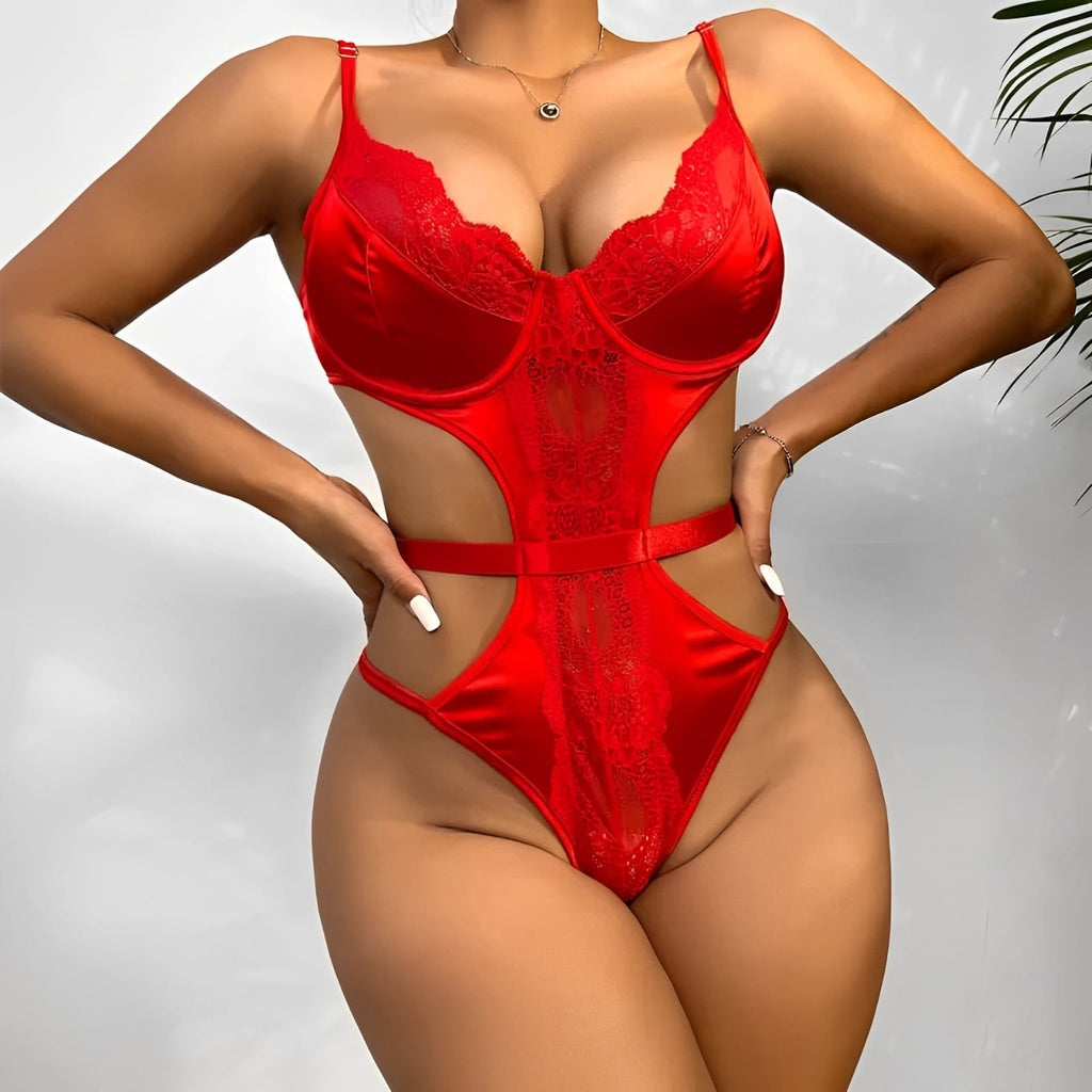 Body Acetinado com renda