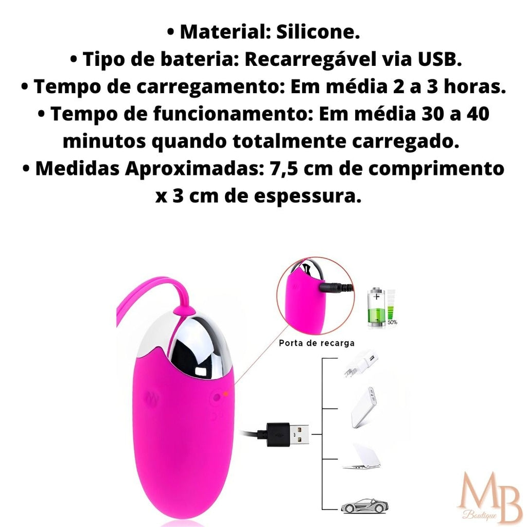 Vibrador Bluetooth Feminino com controle por celular à distância com 12 modos de vibração