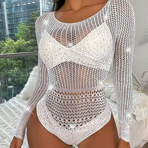 Body transparente com detalhe de Strass