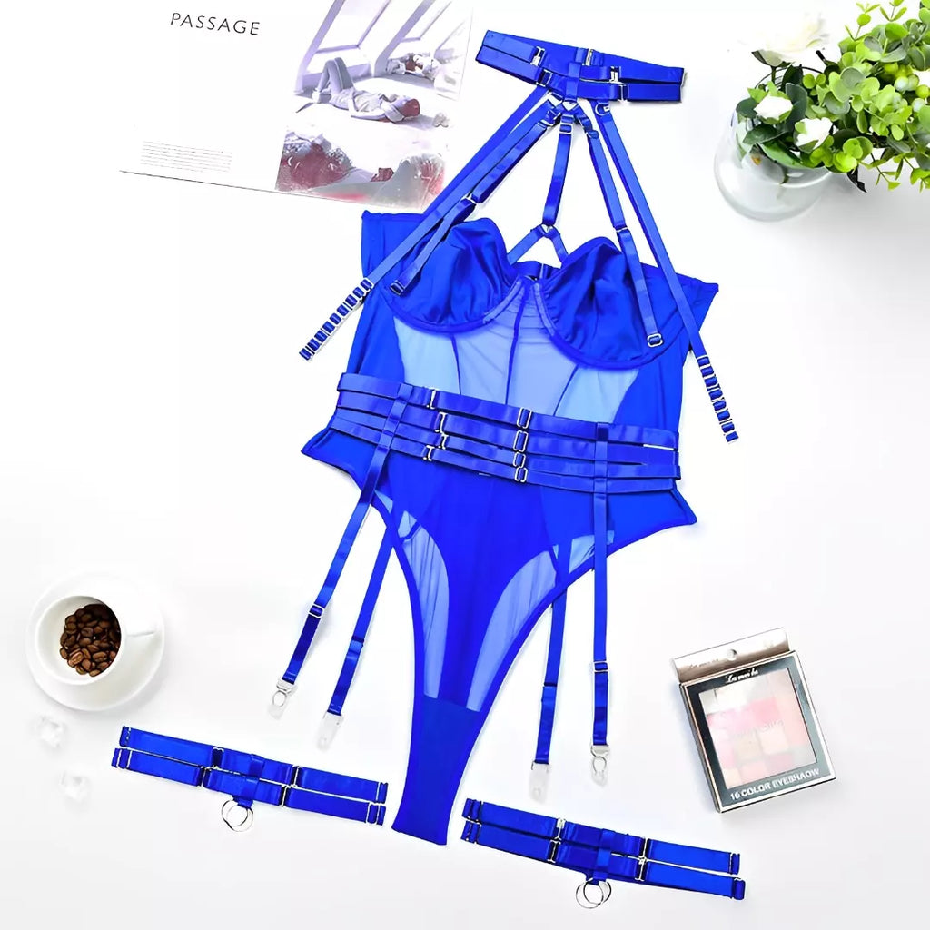 Body com detalhes em cinta liga