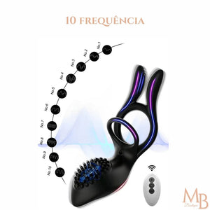 Estimulador masculino com anel vibrador com 10 frequência