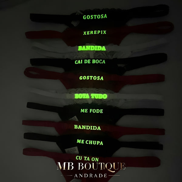 Calcinha de Renda Fio Dental com Regulagem e Estampa Neon