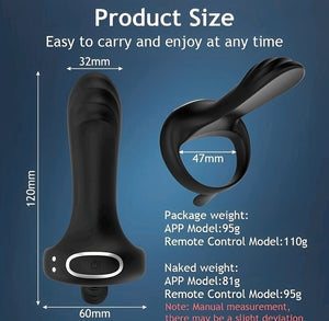 Anel Peniano Vibratório com Controle via App – 10 Modos de Vibração, Silicone Premium e Carregamento Magnético